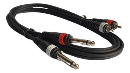 Cable 2 Plug Macho Mono a 2 RCA Macho Mono x 1 metro