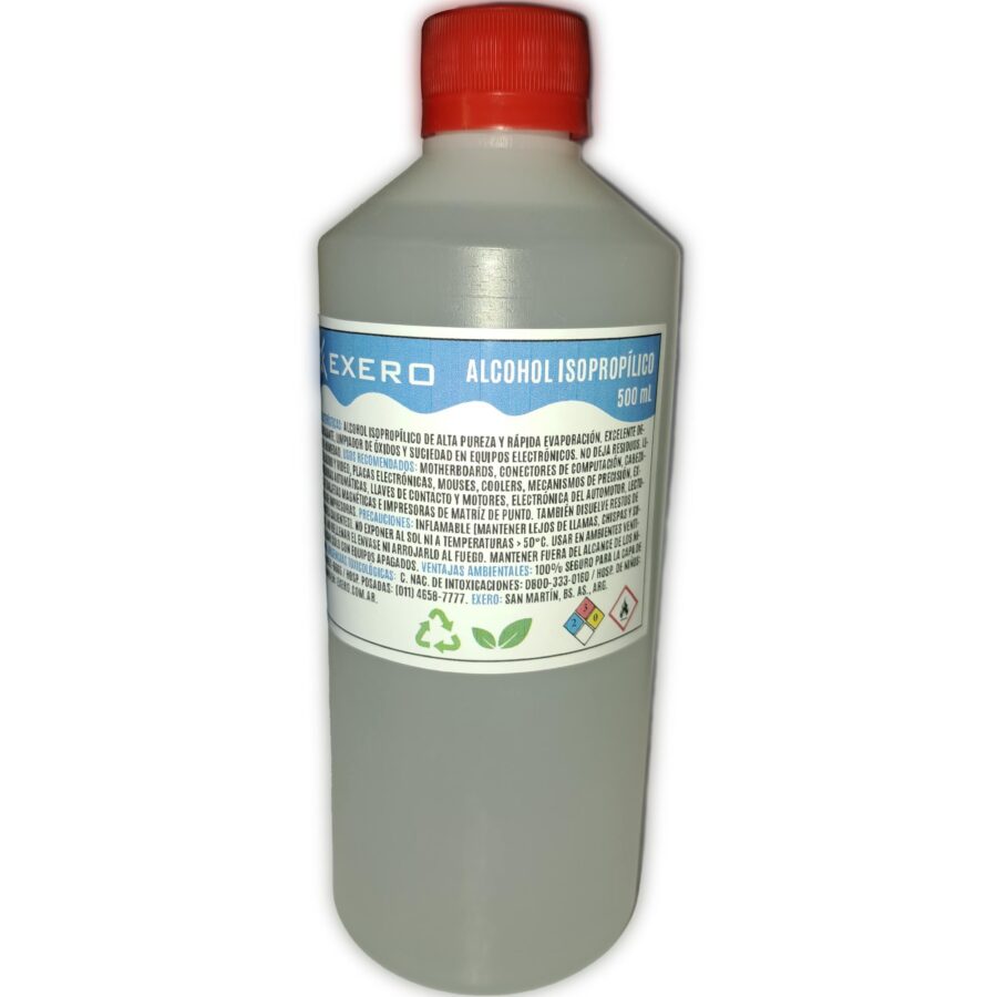Alcohol Isopropílico 100% Puro Limpieza Profesional 500 mL