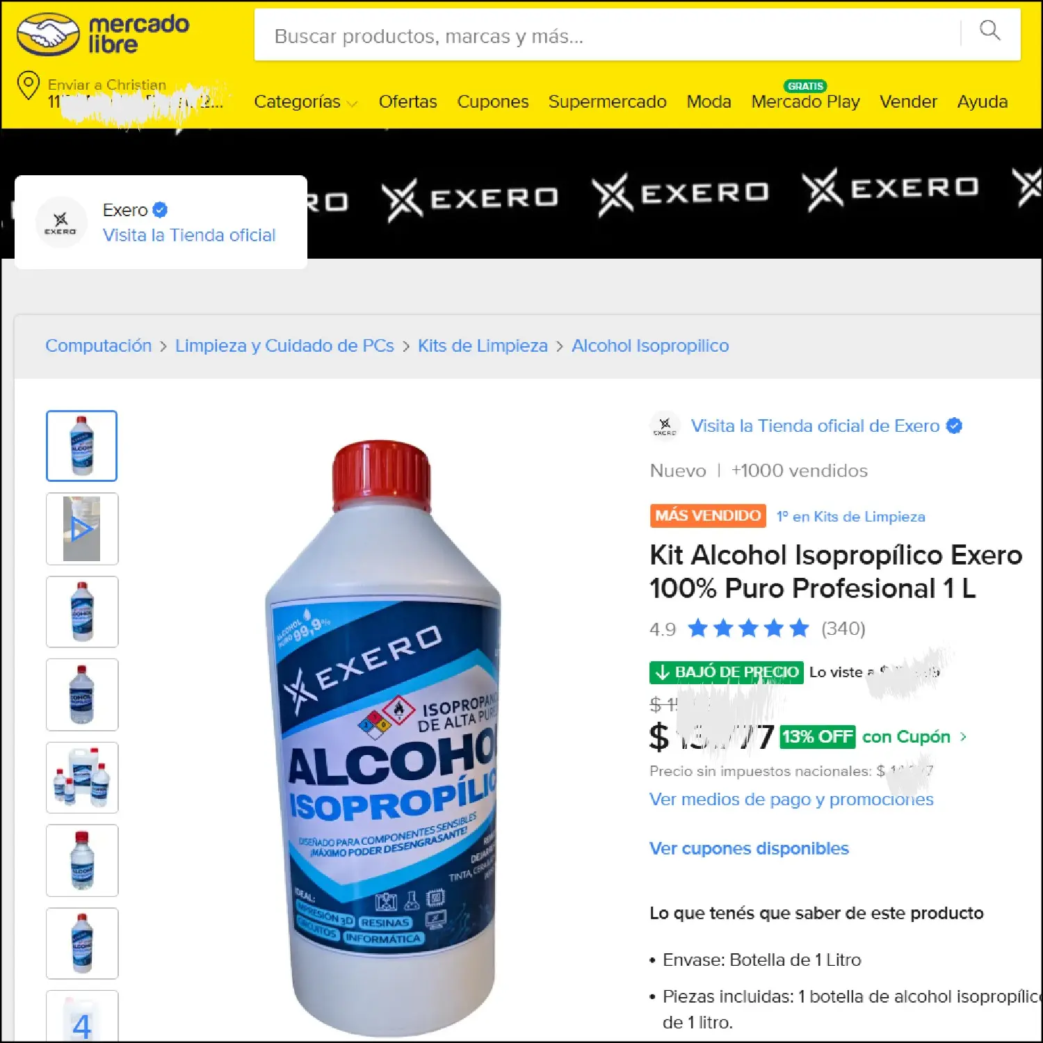 Exero en Mercado Libre